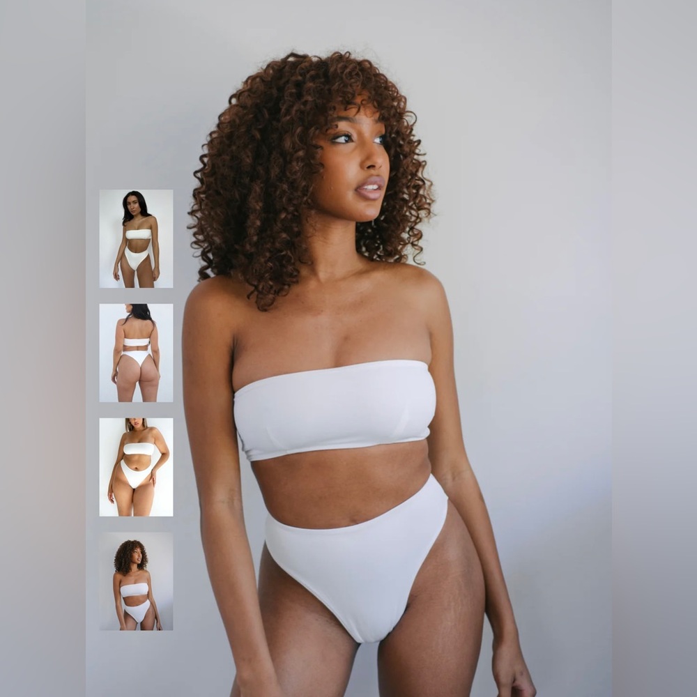437 Aubrey Bandeau Bikini Top White XS